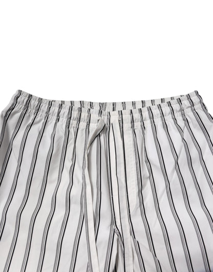 Dolce & Gabbana White Black Stripes Cotton Men Pajama Set Sleepwear