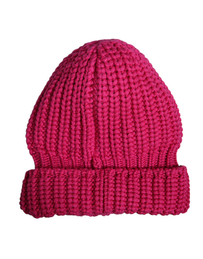 Gorro de lana de punto rosa liso Dolce & Gabbana para invierno
