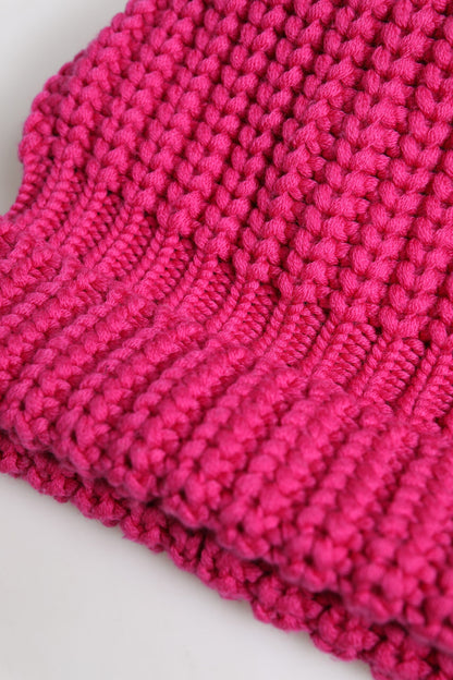 Gorro de lana de punto rosa liso Dolce & Gabbana para invierno
