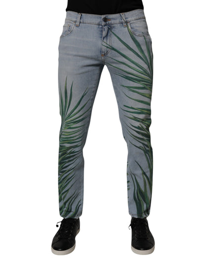 Jeans classiques en jean pour homme Dolce & Gabbana Light Blue Leaf en coton