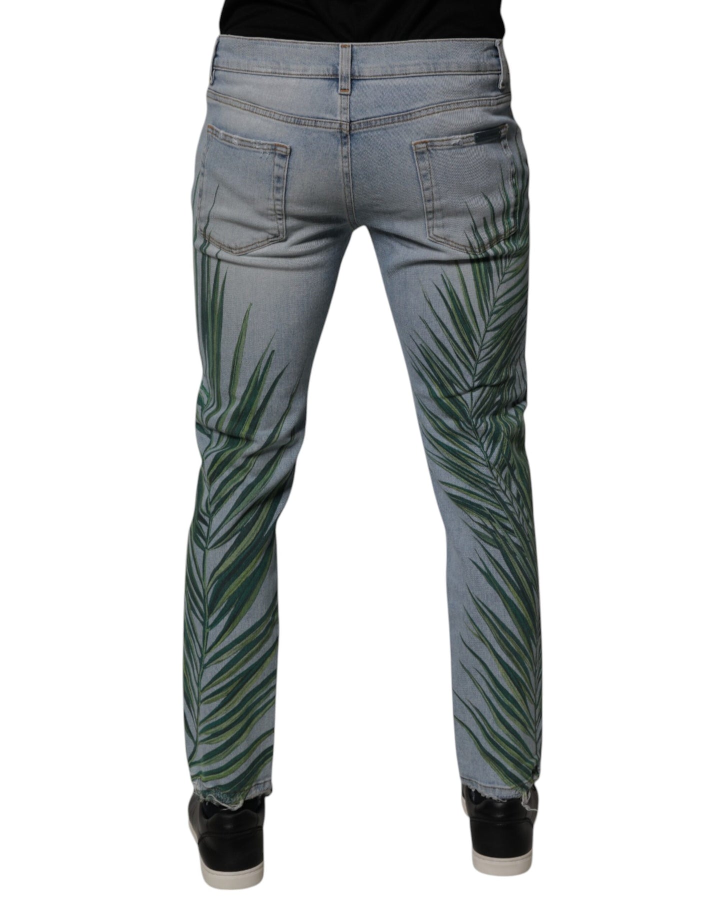Jeans classiques en jean pour homme Dolce & Gabbana Light Blue Leaf en coton