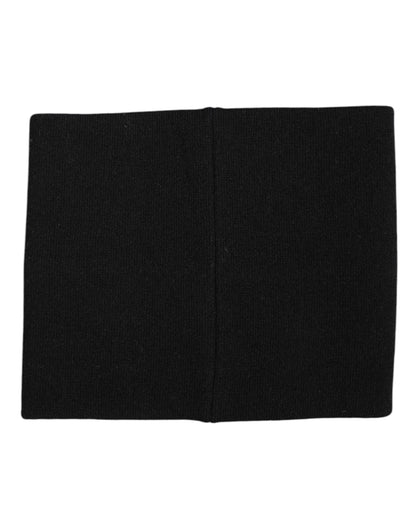 Écharpe cache-cou en tricot Dolce & Gabbana noire avec logo imprimé