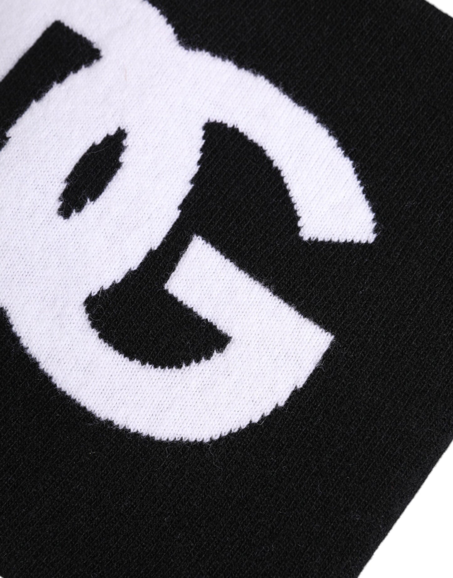Écharpe cache-cou en tricot Dolce & Gabbana noire avec logo imprimé