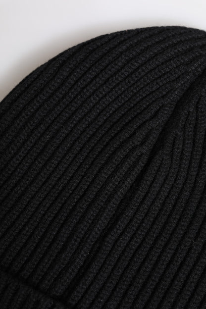 Dolce & Gabbana Black Cashmere Knitted Winter Beanie Hat