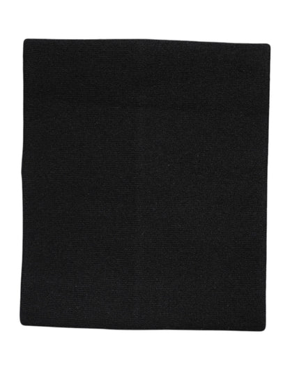 Dolce & Gabbana Black Cashmere Knitted Neck Warmer Foulard Scarf