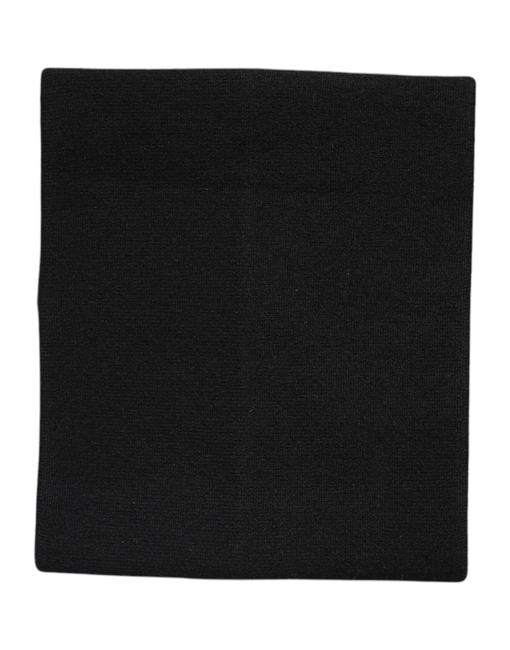 Dolce & Gabbana Black Cashmere Knitted Neck Warmer Foulard Scarf