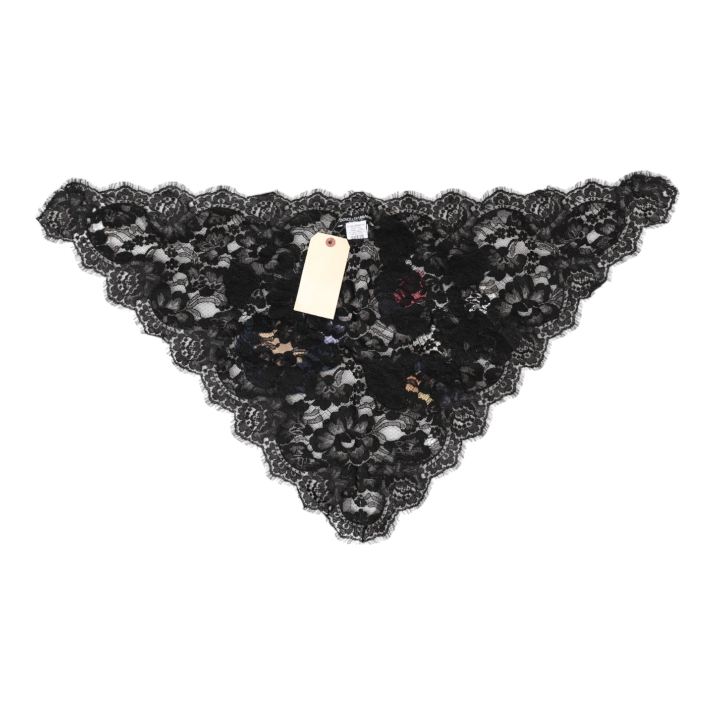 Chapeau en voile de coton noir à applique florale en dentelle Dolce & Gabbana