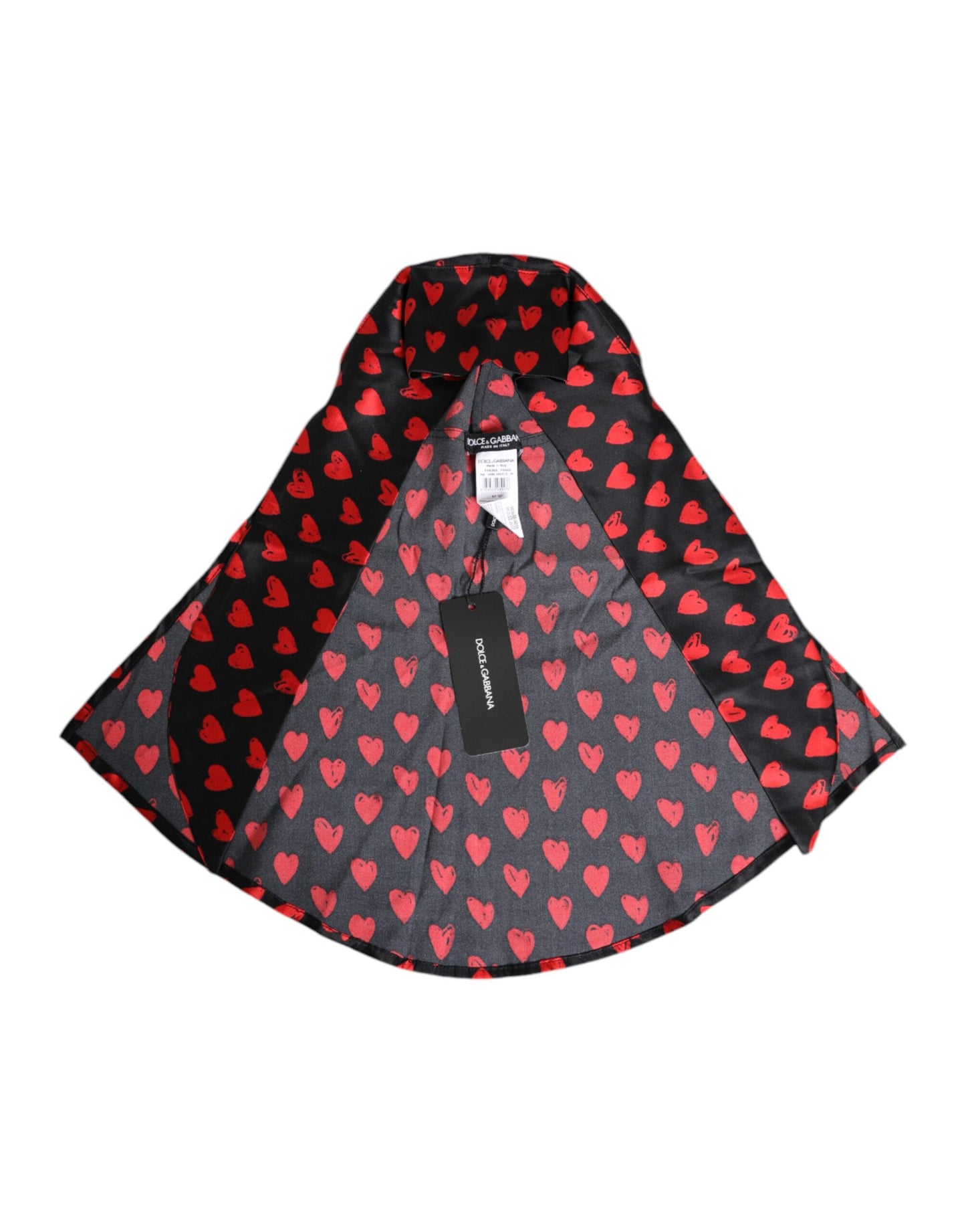 Gorra Dolce & Gabbana de poliéster negra con corazones rojos