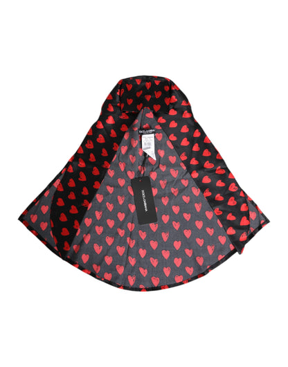 Gorra Dolce & Gabbana de poliéster negra con corazones rojos