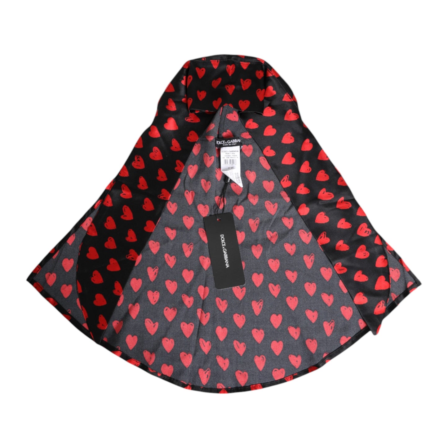 Gorra Dolce & Gabbana de poliéster negra con corazones rojos