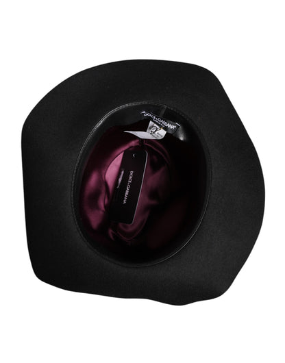 Dolce & Gabbana Black Wide Brim Trilby Fedora Hat
