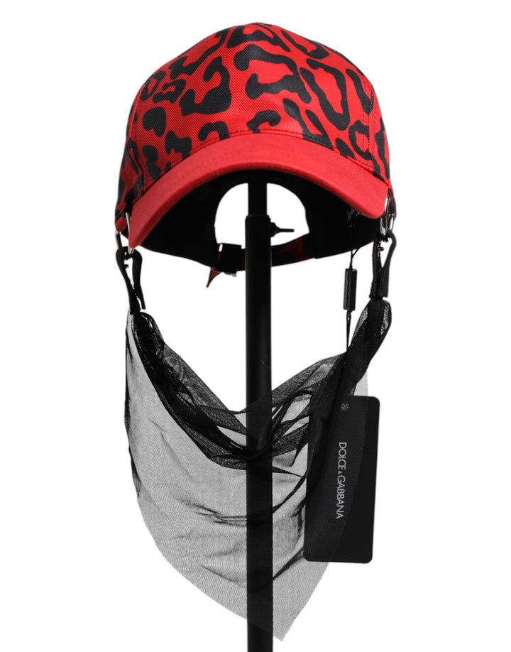 Casquette de baseball femme Dolce & Gabbana en coton rouge à 6 panneaux