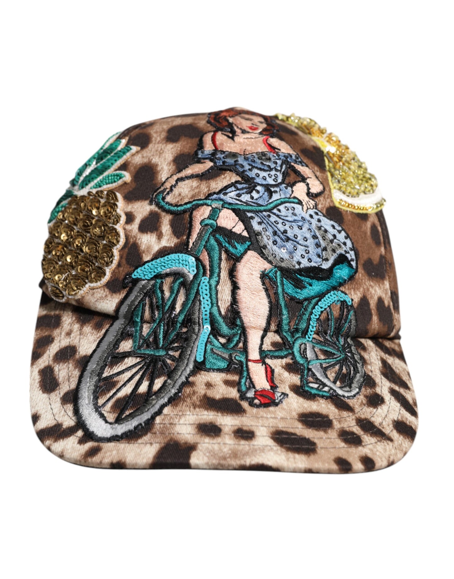 Gorra de Béisbol Sicily Dolce & Gabbana Marrón Leopardo de Lentejuelas