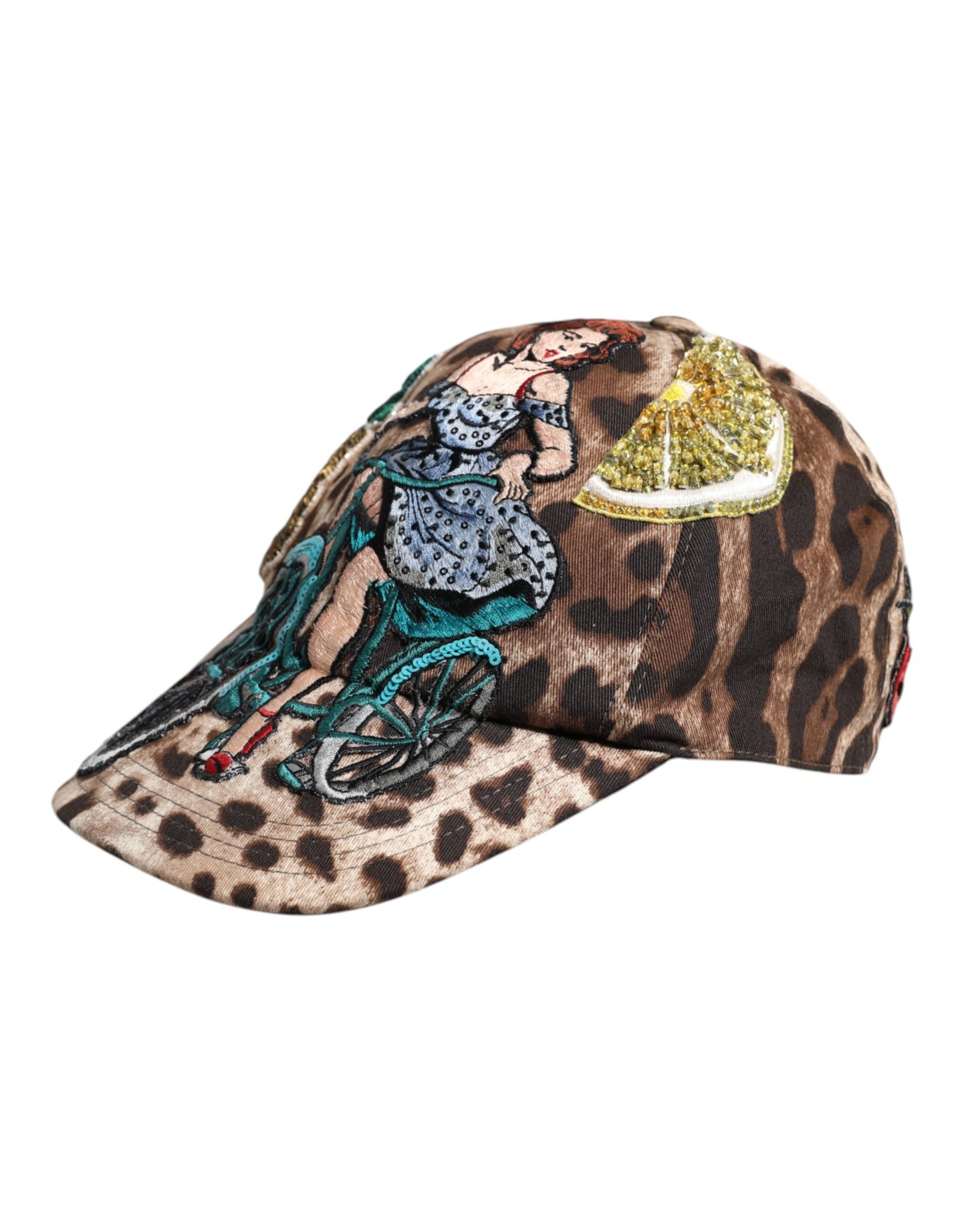 Gorra de Béisbol Sicily Dolce & Gabbana Marrón Leopardo de Lentejuelas