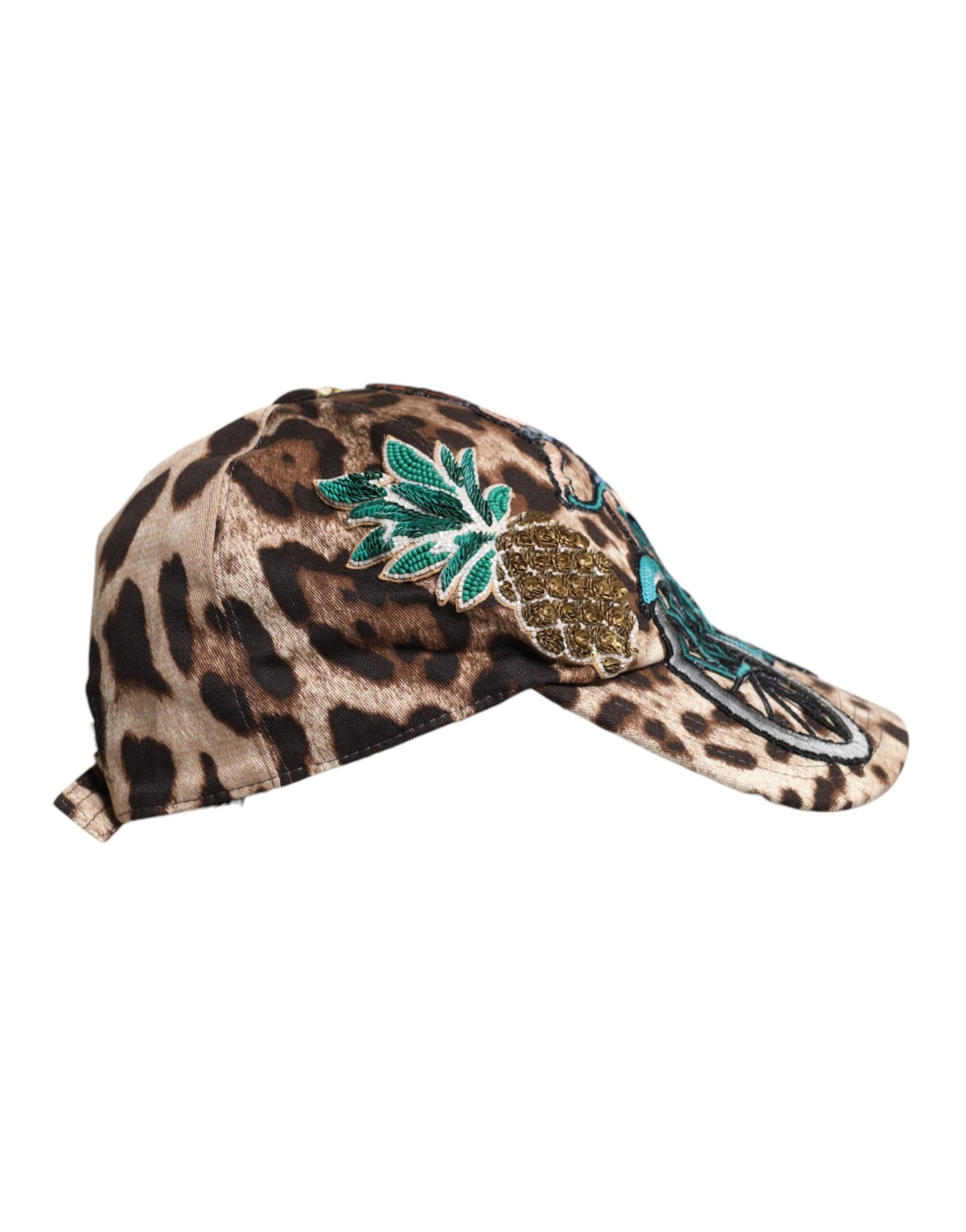Gorra de Béisbol Sicily Dolce & Gabbana Marrón Leopardo de Lentejuelas