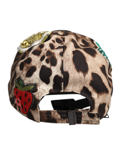 Gorra de Béisbol Sicily Dolce & Gabbana Marrón Leopardo de Lentejuelas