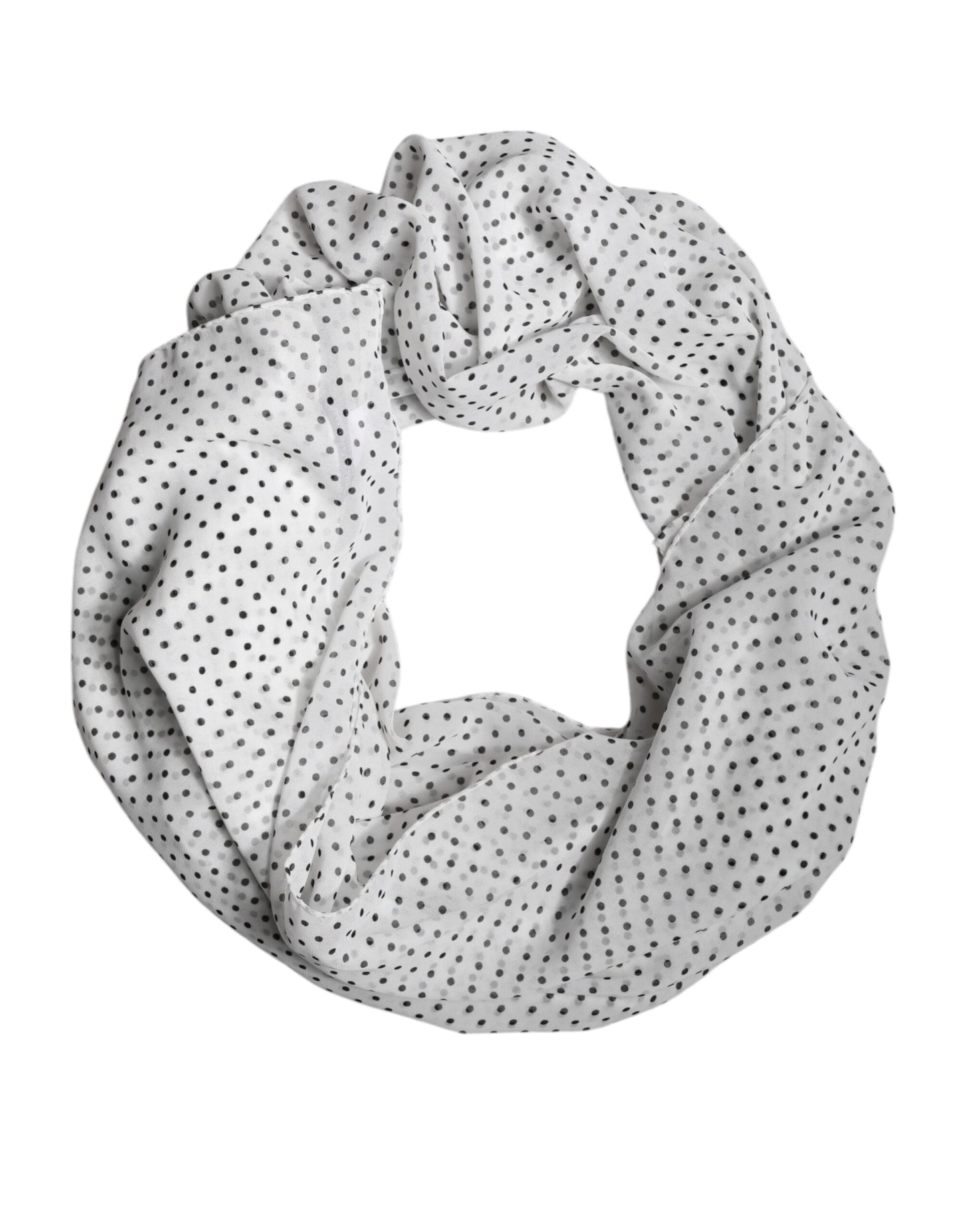 Écharpe châle portefeuille Dolce & Gabbana en polyester blanc à pois