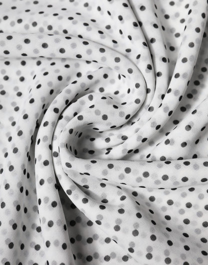 Écharpe châle portefeuille Dolce & Gabbana en polyester blanc à pois