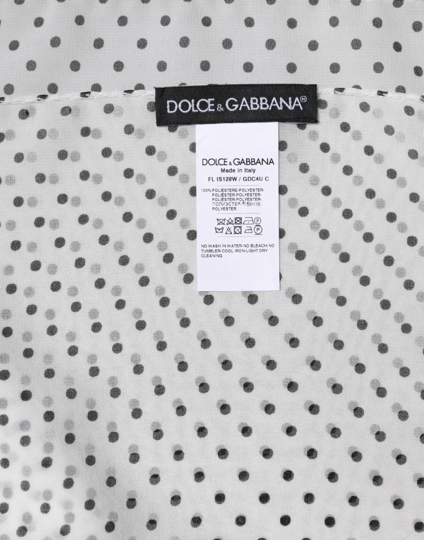 Écharpe châle portefeuille Dolce & Gabbana en polyester blanc à pois