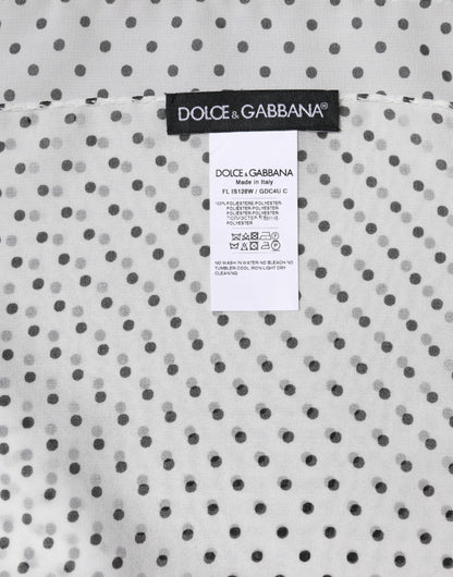 Écharpe châle portefeuille Dolce & Gabbana en polyester blanc à pois