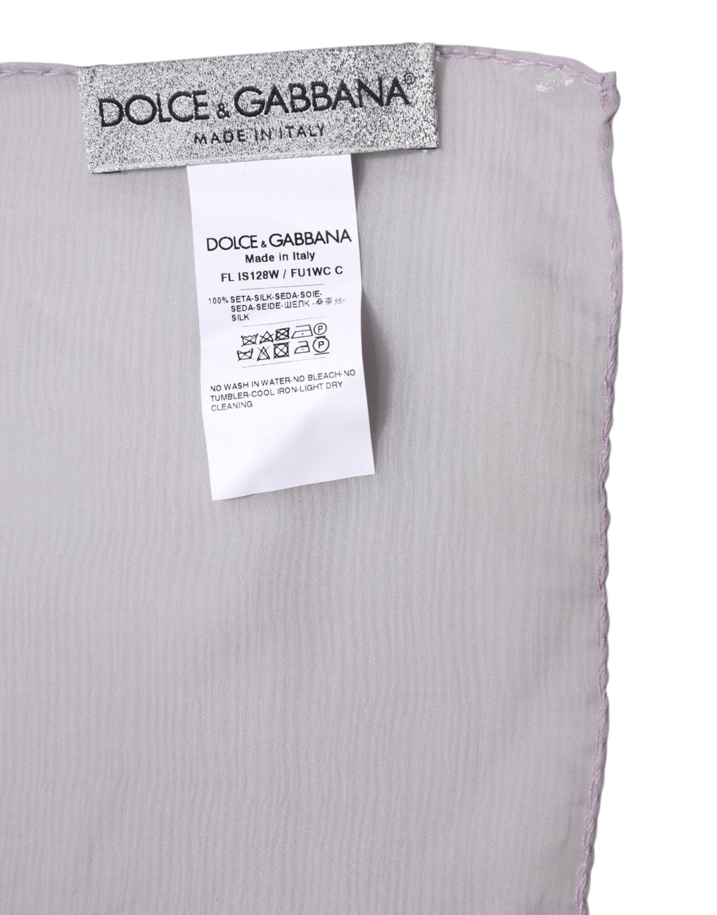 Foulard Écharpe Rectangle en Soie Violette Dolce & Gabbana