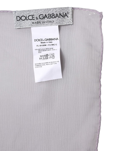 Foulard Écharpe Rectangle en Soie Violette Dolce & Gabbana