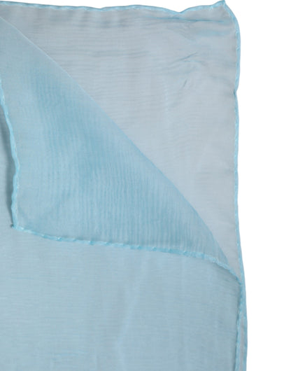 Châle écharpe rectangulaire en soie bleu clair Dolce & Gabbana