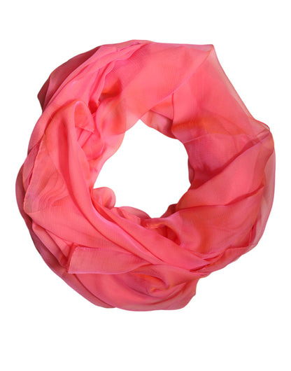 Dolce & Gabbana Pink Silk Rectangle Women Wrap Shawl Scarf