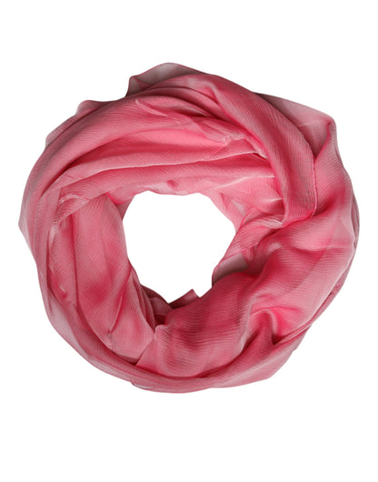 Écharpe Châle Enveloppement Rectangulaire en Soie Rose Dolce & Gabbana Femme