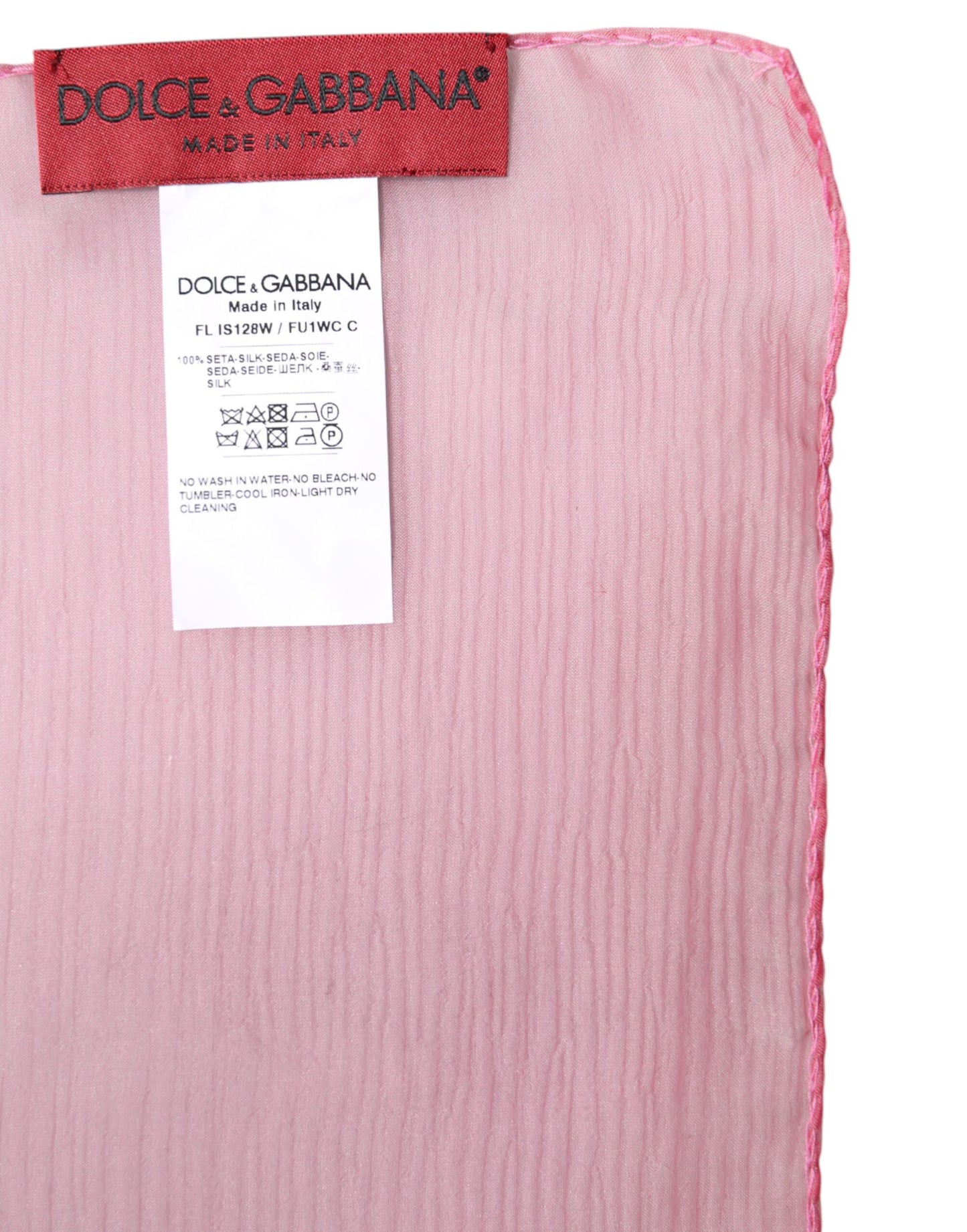 Écharpe Châle Enveloppement Rectangulaire en Soie Rose Dolce & Gabbana Femme