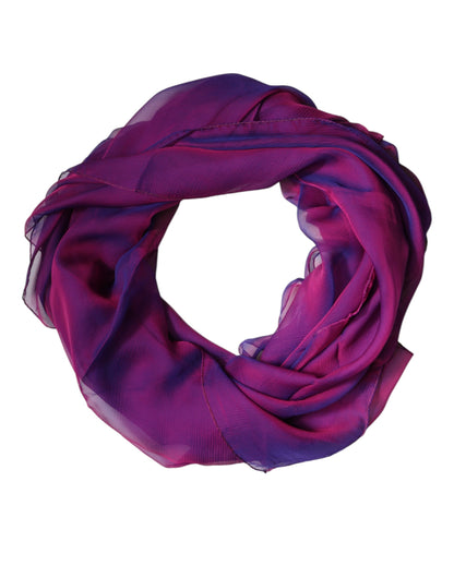 Chal y bufanda envolvente rectangular de seda morada de Dolce & Gabbana