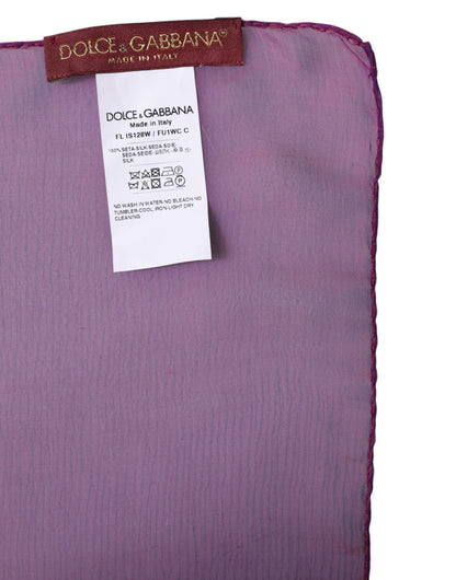 Chal y bufanda envolvente rectangular de seda morada de Dolce & Gabbana
