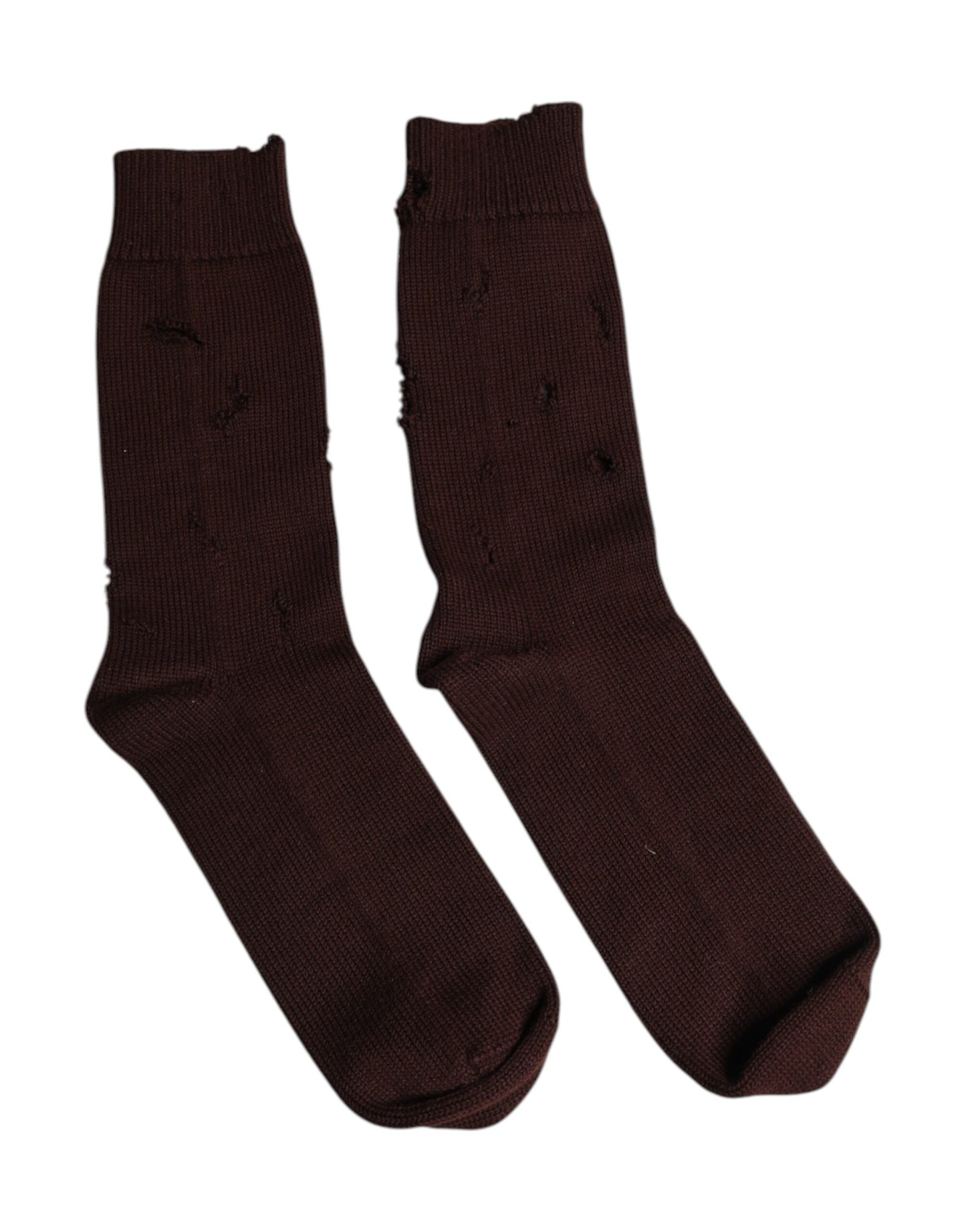 Calcetines a media pantorrilla Dolce & Gabbana de algodón elástico marrón liso