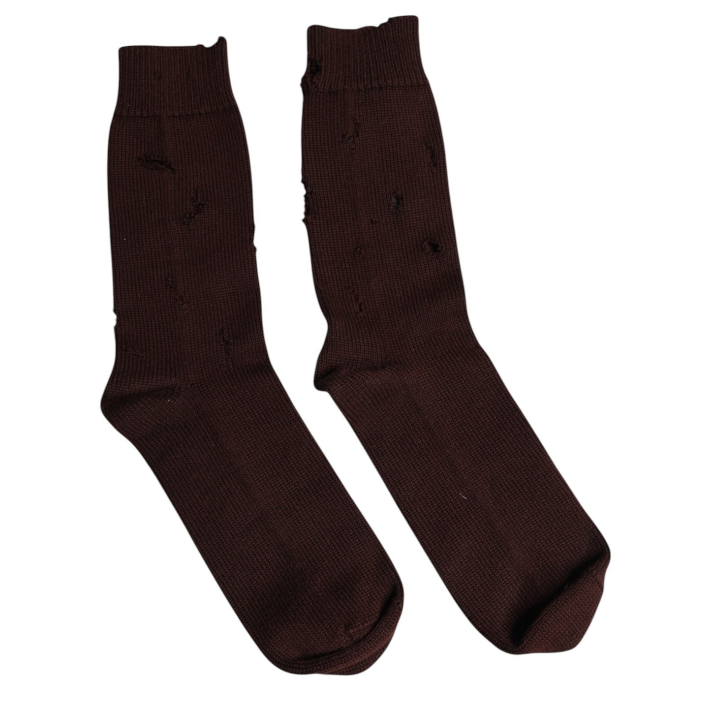 Calcetines a media pantorrilla Dolce & Gabbana de algodón elástico marrón liso