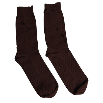 Calcetines a media pantorrilla Dolce & Gabbana de algodón elástico marrón liso
