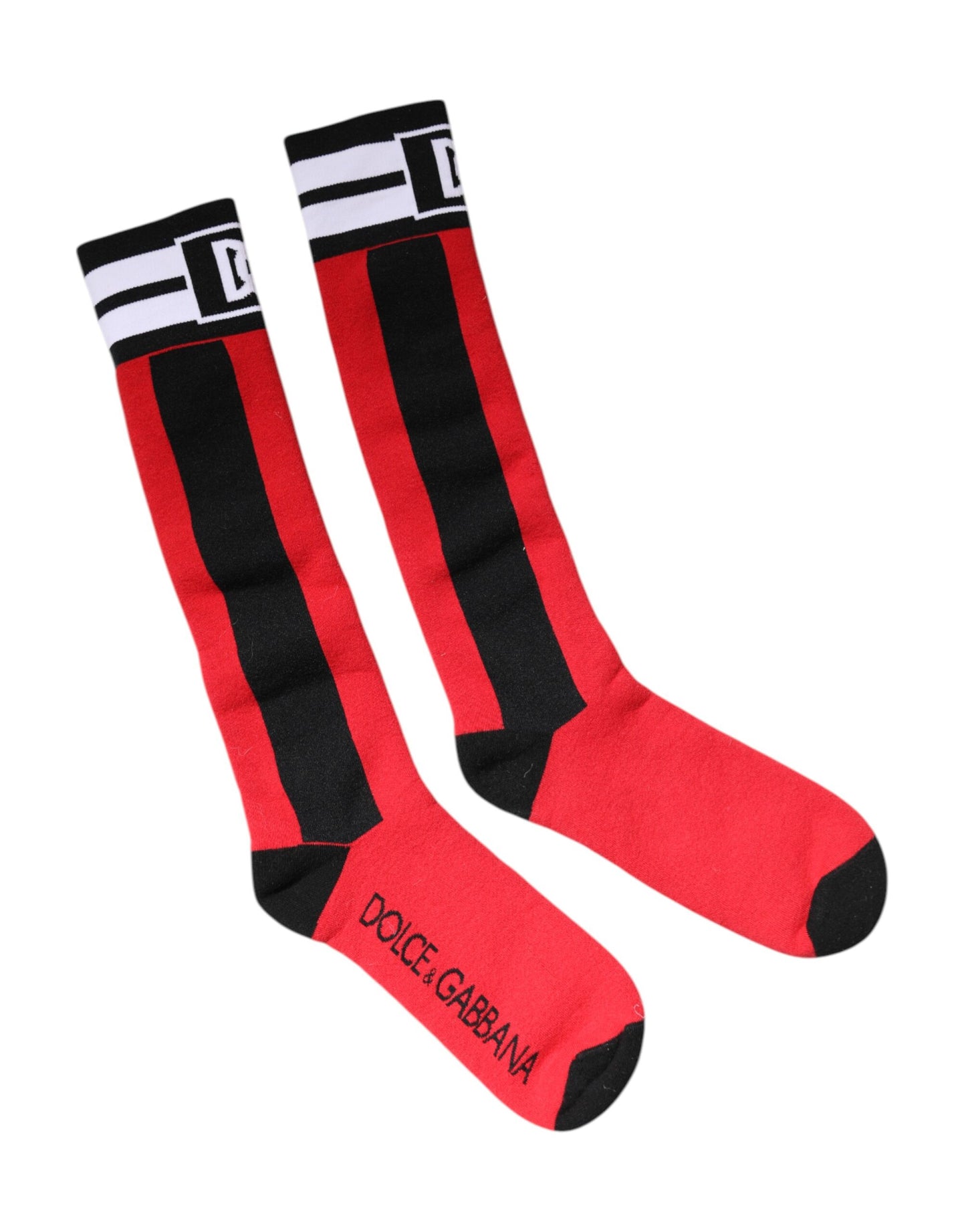 Chaussettes imprimées Dolce & Gabbana en coton stretch rouge