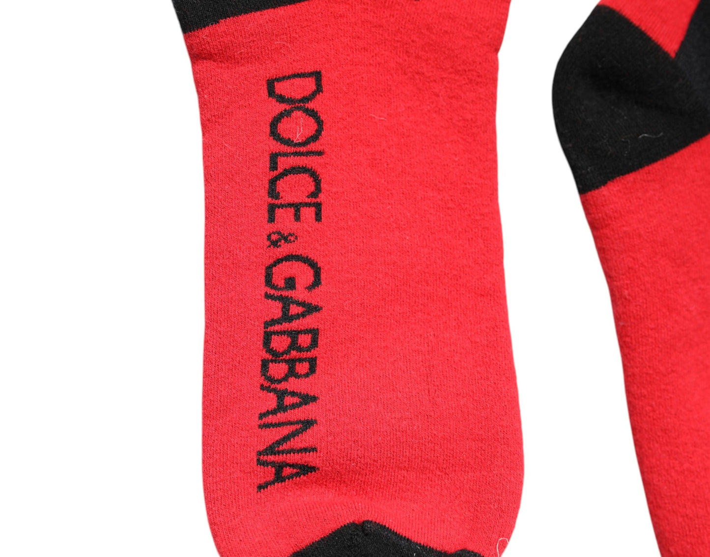 Chaussettes imprimées Dolce & Gabbana en coton stretch rouge