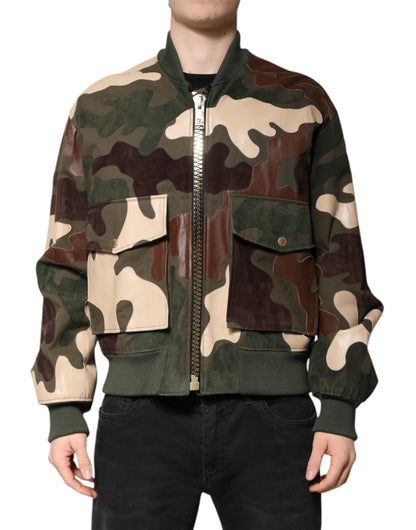 Veste Dolce & Gabbana en coton multicolore, coupe bomber, fermeture éclair intégrale