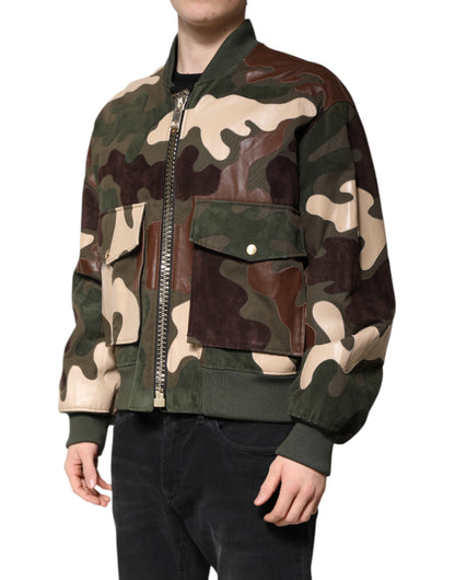 Veste Dolce & Gabbana en coton multicolore, coupe bomber, fermeture éclair intégrale
