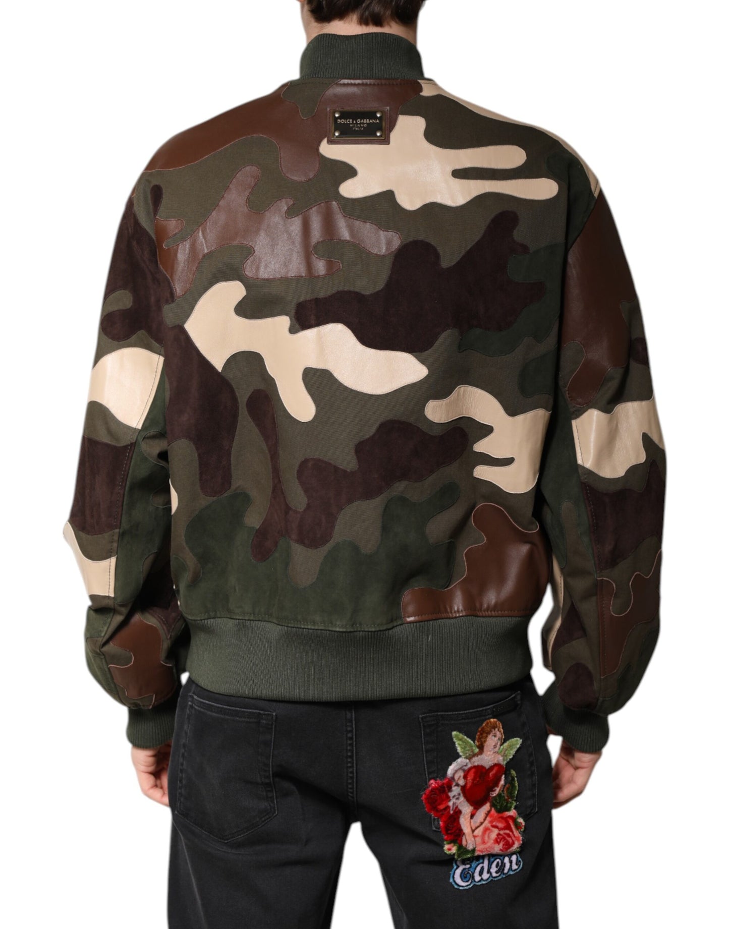 Veste Dolce & Gabbana en coton multicolore, coupe bomber, fermeture éclair intégrale