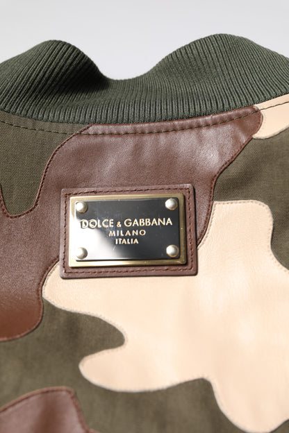 Veste Dolce & Gabbana en coton multicolore, coupe bomber, fermeture éclair intégrale