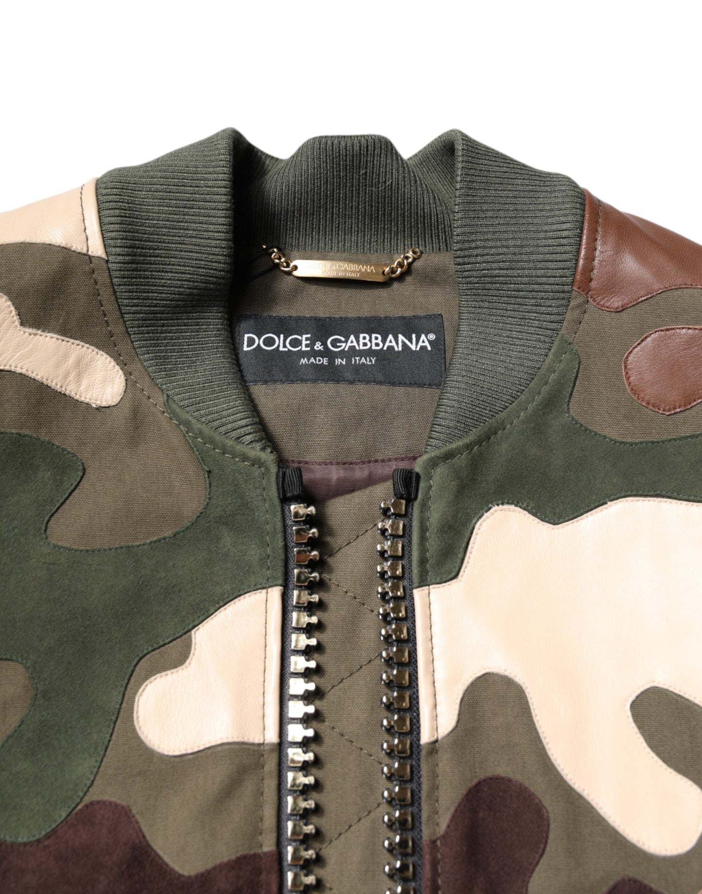 Veste Dolce & Gabbana en coton multicolore, coupe bomber, fermeture éclair intégrale