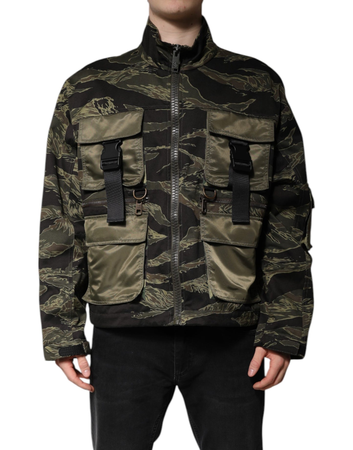 Dolce & Gabbana Cazadora bomber de algodón con estampado de camuflaje multicolor