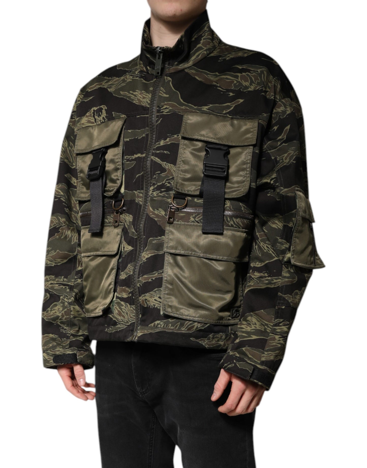 Dolce & Gabbana Cazadora bomber de algodón con estampado de camuflaje multicolor