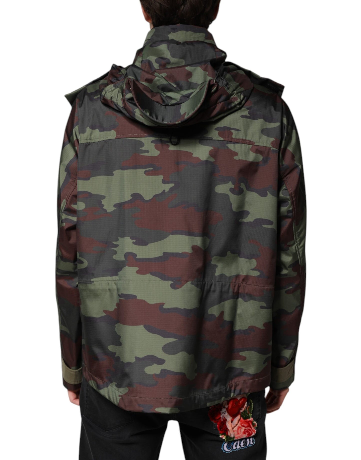 Veste à Capuche Boutonnée Camouflage Multicolore Dolce & Gabbana