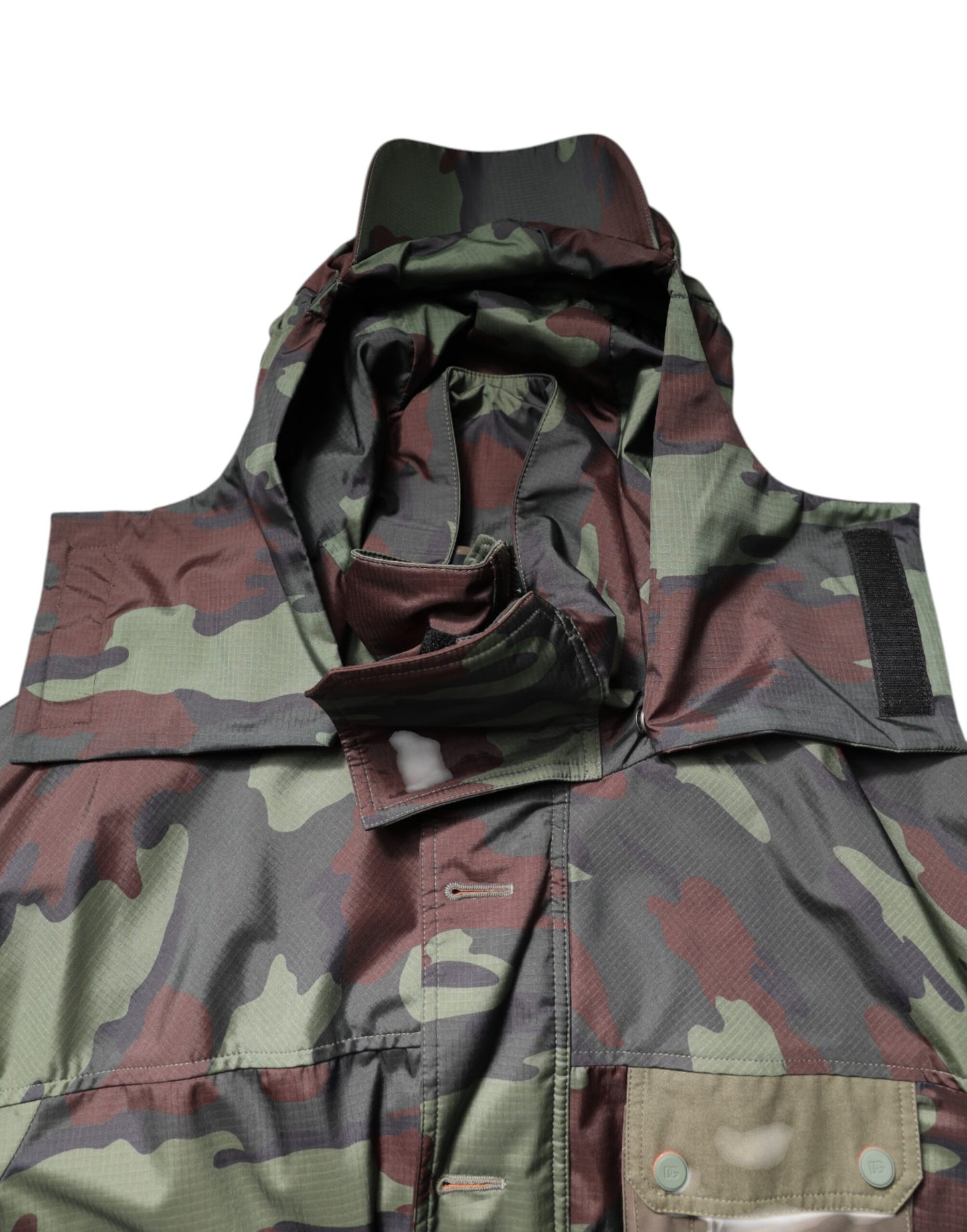 Veste à Capuche Boutonnée Camouflage Multicolore Dolce & Gabbana