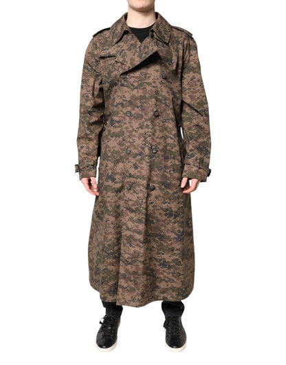 Chaqueta de doble botonadura con estampado de camuflaje multicolor de Dolce & Gabbana