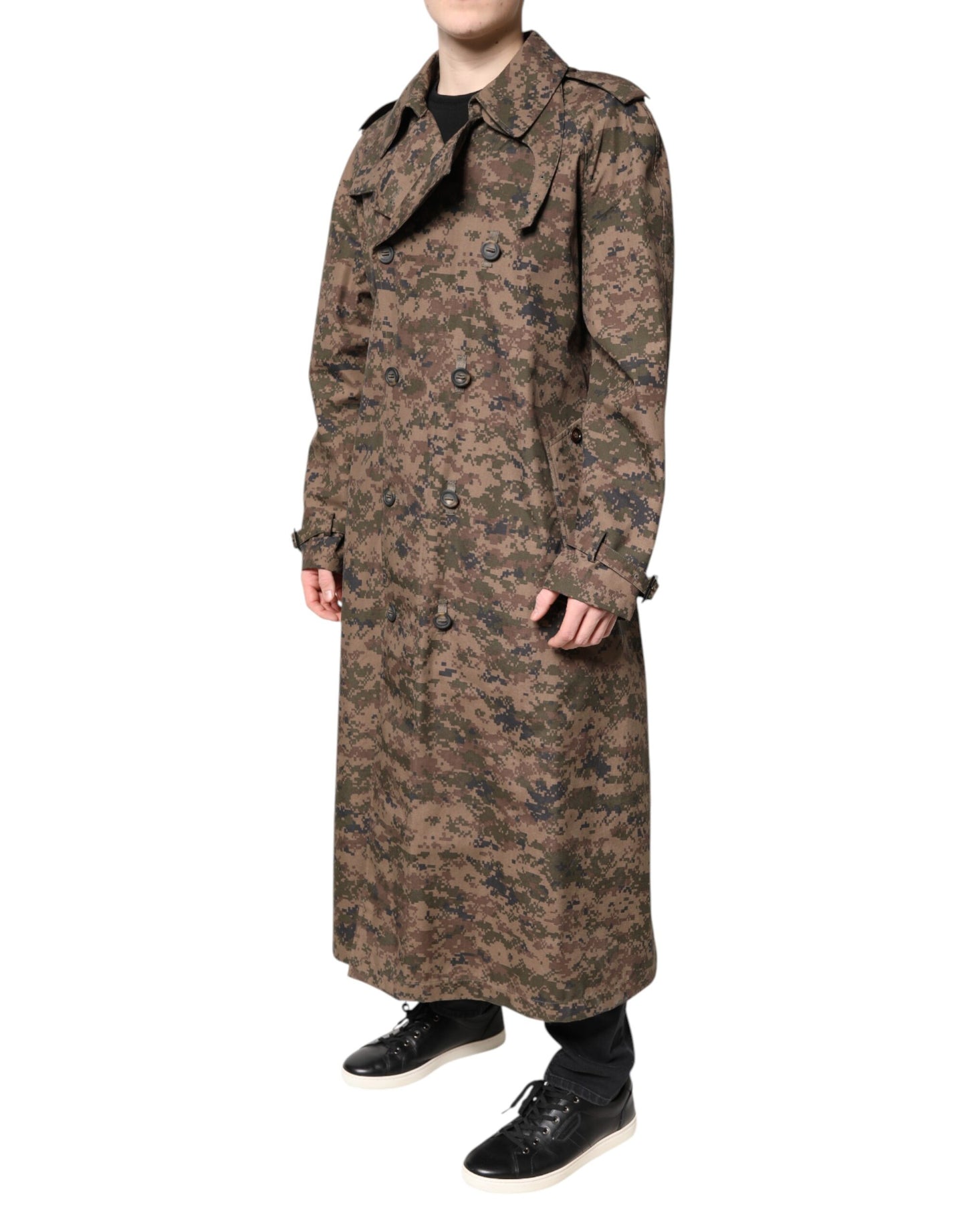 Chaqueta de doble botonadura con estampado de camuflaje multicolor de Dolce & Gabbana