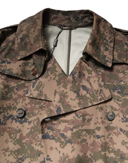 Chaqueta de doble botonadura con estampado de camuflaje multicolor de Dolce & Gabbana