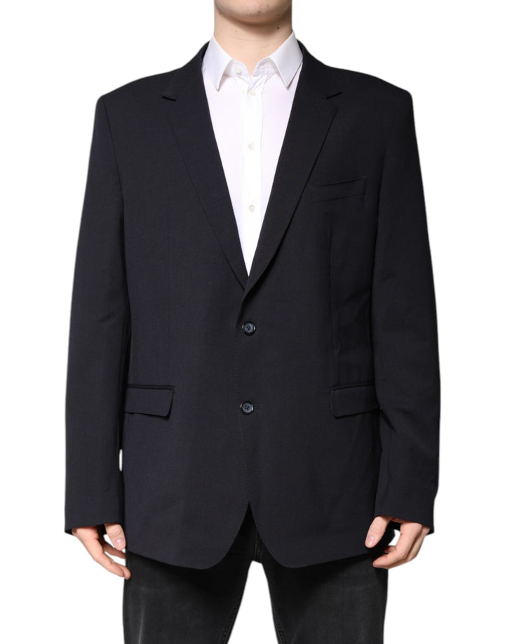 Chaqueta de traje Dolce & Gabbana de lana azul oscuro con botonadura sencilla